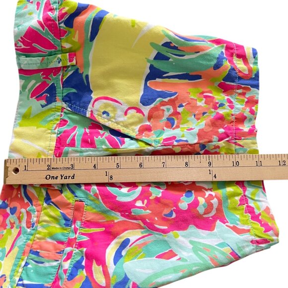 Lilly Pulitzer Callahan Shorts Womens 00 Vibrant Tropical Cotton Stretch Preppy - Picture 14 of 14